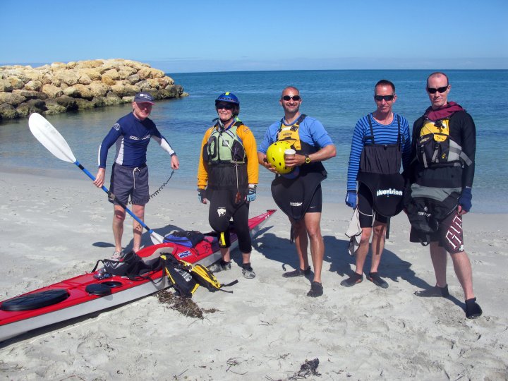 Dave Oakley, Judy Blight, Rob MacCracken, Kevin Johnson and Ben Toohey prepare to launch at South Beach