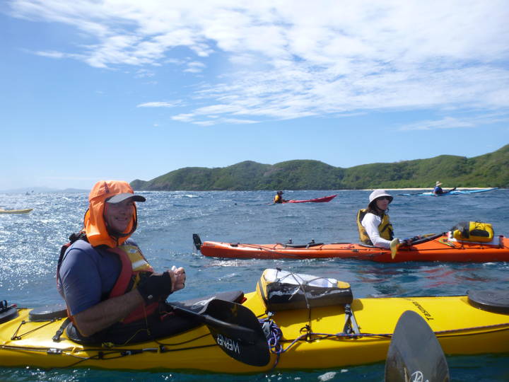 Martin and Jo on the long crossing to Waya Island. Photo by Steve Foreman.